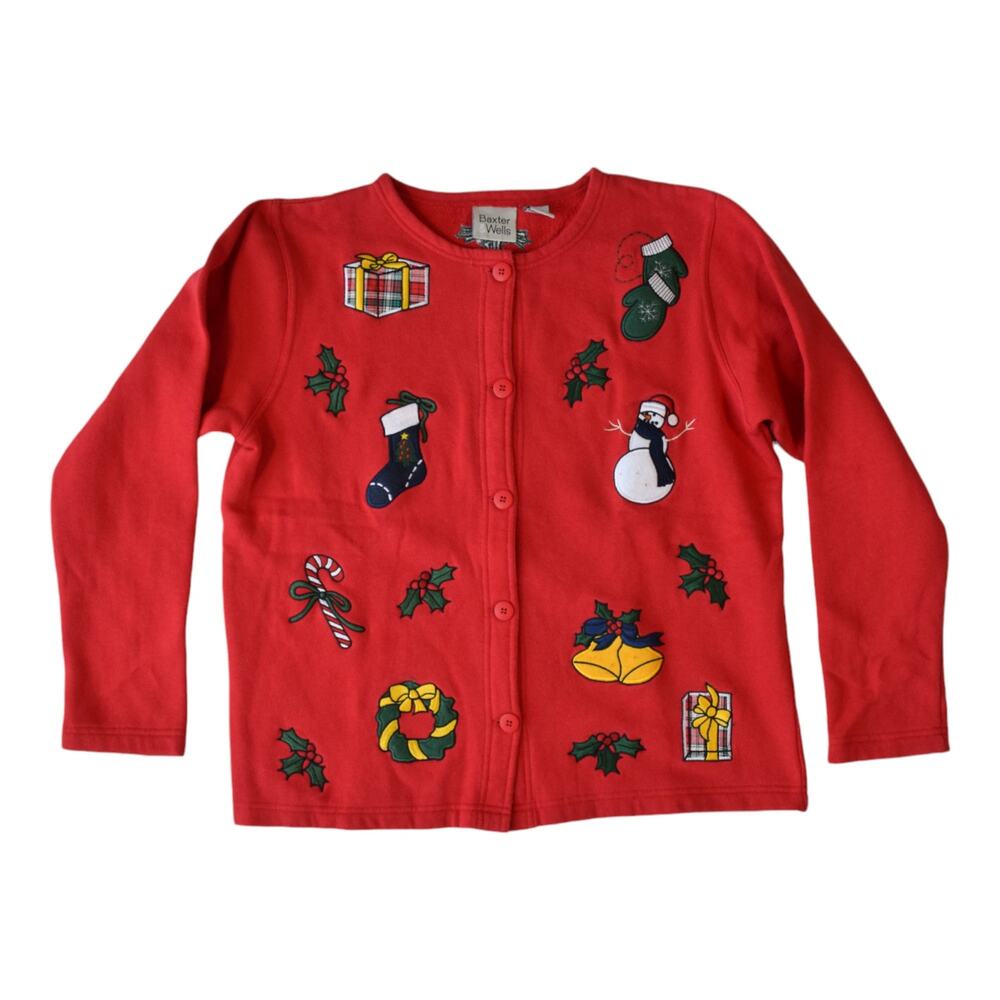 Vintage Ugly Christmas Sweater With Embroidered Design - Size Small